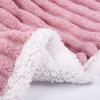 wholesale Soft double layer jacquard pv fleece sherpa logo color customized quality comfortable throw blanket 