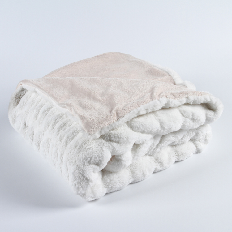 Big Knitted Couverture Polyester Blanket Thick Doublelayer Flannel